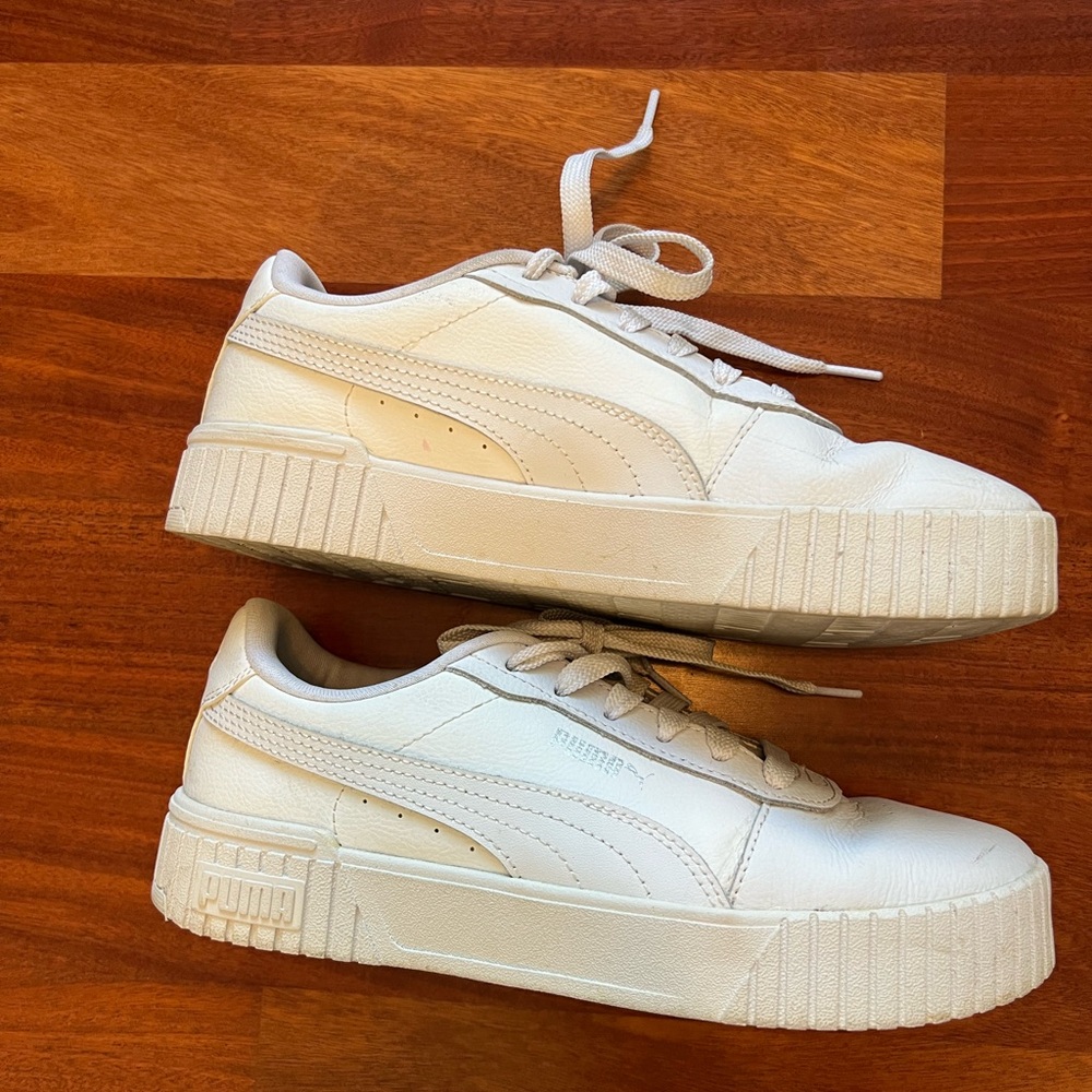 Puma Women's Cream Platform Sneakers